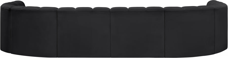 Arc Faux Leather Fabric 10pc. Sectional Black - 101Black-S10A - Vega Furniture