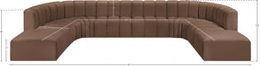 Arc Faux Leather Fabric 10pc. Sectional Brown - 101Brown-S10A - Vega Furniture