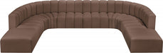 Arc Faux Leather Fabric 10pc. Sectional Brown - 101Brown-S10A - Vega Furniture