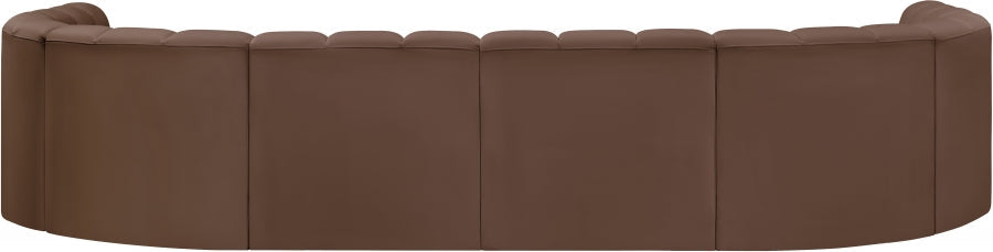 Arc Faux Leather Fabric 10pc. Sectional Brown - 101Brown-S10A - Vega Furniture