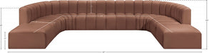 Arc Faux Leather Fabric 10pc. Sectional Cognac - 101Cognac-S10A - Vega Furniture