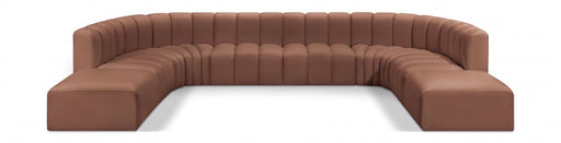 Arc Faux Leather Fabric 10pc. Sectional Cognac - 101Cognac-S10A - Vega Furniture