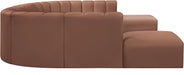 Arc Faux Leather Fabric 10pc. Sectional Cognac - 101Cognac-S10A - Vega Furniture