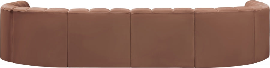 Arc Faux Leather Fabric 10pc. Sectional Cognac - 101Cognac-S10A - Vega Furniture