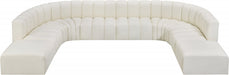 Arc Faux Leather Fabric 10pc. Sectional Cream - 101Cream-S10A - Vega Furniture