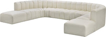 Arc Faux Leather Fabric 10pc. Sectional Cream - 101Cream-S10A - Vega Furniture