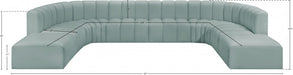 Arc Faux Leather Fabric 10pc. Sectional Mint - 101Mint-S10A - Vega Furniture