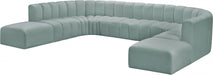 Arc Faux Leather Fabric 10pc. Sectional Mint - 101Mint-S10A - Vega Furniture