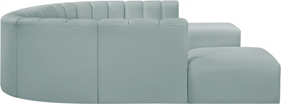 Arc Faux Leather Fabric 10pc. Sectional Mint - 101Mint-S10A - Vega Furniture