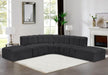 Arc Faux Leather Fabric 6pc. Sectional Black - 101Black-S6C - Vega Furniture