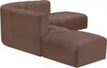 Arc Faux Leather Fabric 6pc. Sectional Brown - 101Brown-S6C - Vega Furniture