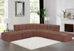 Arc Faux Leather Fabric 6pc. Sectional Cognac - 101Cognac-S6C - Vega Furniture