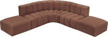 Arc Faux Leather Fabric 6pc. Sectional Cognac - 101Cognac-S6C - Vega Furniture