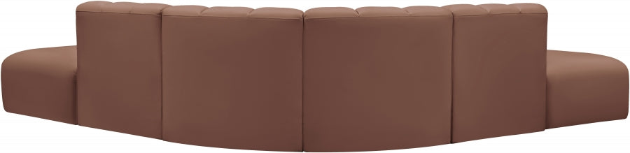 Arc Faux Leather Fabric 6pc. Sectional Cognac - 101Cognac-S6C - Vega Furniture