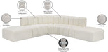 Arc Faux Leather Fabric 6pc. Sectional Cream - 101Cream-S6C - Vega Furniture