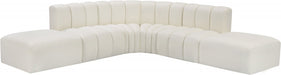 Arc Faux Leather Fabric 6pc. Sectional Cream - 101Cream-S6C - Vega Furniture