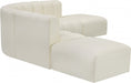 Arc Faux Leather Fabric 6pc. Sectional Cream - 101Cream-S6C - Vega Furniture