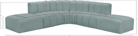 Arc Faux Leather Fabric 6pc. Sectional Mint - 101Mint-S6C - Vega Furniture