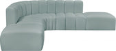 Arc Faux Leather Fabric 6pc. Sectional Mint - 101Mint-S6C - Vega Furniture
