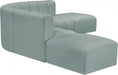 Arc Faux Leather Fabric 6pc. Sectional Mint - 101Mint-S6C - Vega Furniture