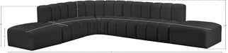 Arc Faux Leather Fabric 7pc. Sectional Black - 101Black-S7A - Vega Furniture