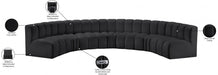 Arc Faux Leather Fabric 7pc. Sectional Black - 101Black-S7B - Vega Furniture