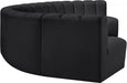 Arc Faux Leather Fabric 7pc. Sectional Black - 101Black-S7B - Vega Furniture