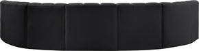 Arc Faux Leather Fabric 7pc. Sectional Black - 101Black-S7B - Vega Furniture