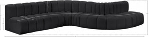 Arc Faux Leather Fabric 7pc. Sectional Black - 101Black-S7C - Vega Furniture