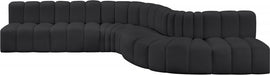 Arc Faux Leather Fabric 7pc. Sectional Black - 101Black-S7C - Vega Furniture