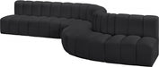 Arc Faux Leather Fabric 7pc. Sectional Black - 101Black-S7C - Vega Furniture