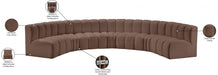 Arc Faux Leather Fabric 7pc. Sectional Brown - 101Brown-S7B - Vega Furniture