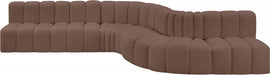 Arc Faux Leather Fabric 7pc. Sectional Brown - 101Brown-S7C - Vega Furniture