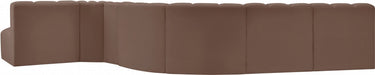 Arc Faux Leather Fabric 7pc. Sectional Brown - 101Brown-S7C - Vega Furniture