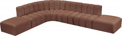 Arc Faux Leather Fabric 7pc. Sectional Cognac - 101Cognac-S7A - Vega Furniture