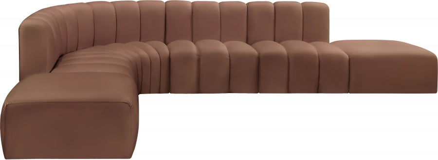 Arc Faux Leather Fabric 7pc. Sectional Cognac - 101Cognac-S7A - Vega Furniture