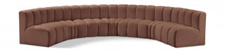 Arc Faux Leather Fabric 7pc. Sectional Cognac - 101Cognac-S7B - Vega Furniture