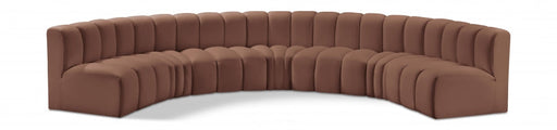 Arc Faux Leather Fabric 7pc. Sectional Cognac - 101Cognac-S7B - Vega Furniture