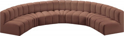 Arc Faux Leather Fabric 7pc. Sectional Cognac - 101Cognac-S7B - Vega Furniture