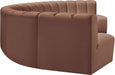 Arc Faux Leather Fabric 7pc. Sectional Cognac - 101Cognac-S7B - Vega Furniture