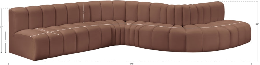 Arc Faux Leather Fabric 7pc. Sectional Cognac - 101Cognac-S7C - Vega Furniture