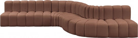 Arc Faux Leather Fabric 7pc. Sectional Cognac - 101Cognac-S7C - Vega Furniture