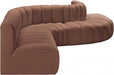 Arc Faux Leather Fabric 7pc. Sectional Cognac - 101Cognac-S7C - Vega Furniture