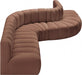 Arc Faux Leather Fabric 7pc. Sectional Cognac - 101Cognac-S7C - Vega Furniture