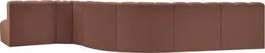 Arc Faux Leather Fabric 7pc. Sectional Cognac - 101Cognac-S7C - Vega Furniture