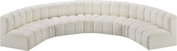 Arc Faux Leather Fabric 7pc. Sectional Cream - 101Cream-S7B - Vega Furniture