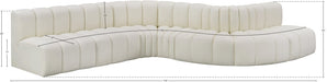 Arc Faux Leather Fabric 7pc. Sectional Cream - 101Cream-S7C - Vega Furniture