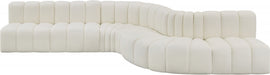 Arc Faux Leather Fabric 7pc. Sectional Cream - 101Cream-S7C - Vega Furniture