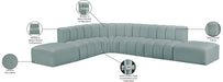 Arc Faux Leather Fabric 7pc. Sectional Mint - 101Mint-S7A - Vega Furniture