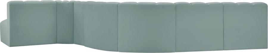 Arc Faux Leather Fabric 7pc. Sectional Mint - 101Mint-S7C - Vega Furniture